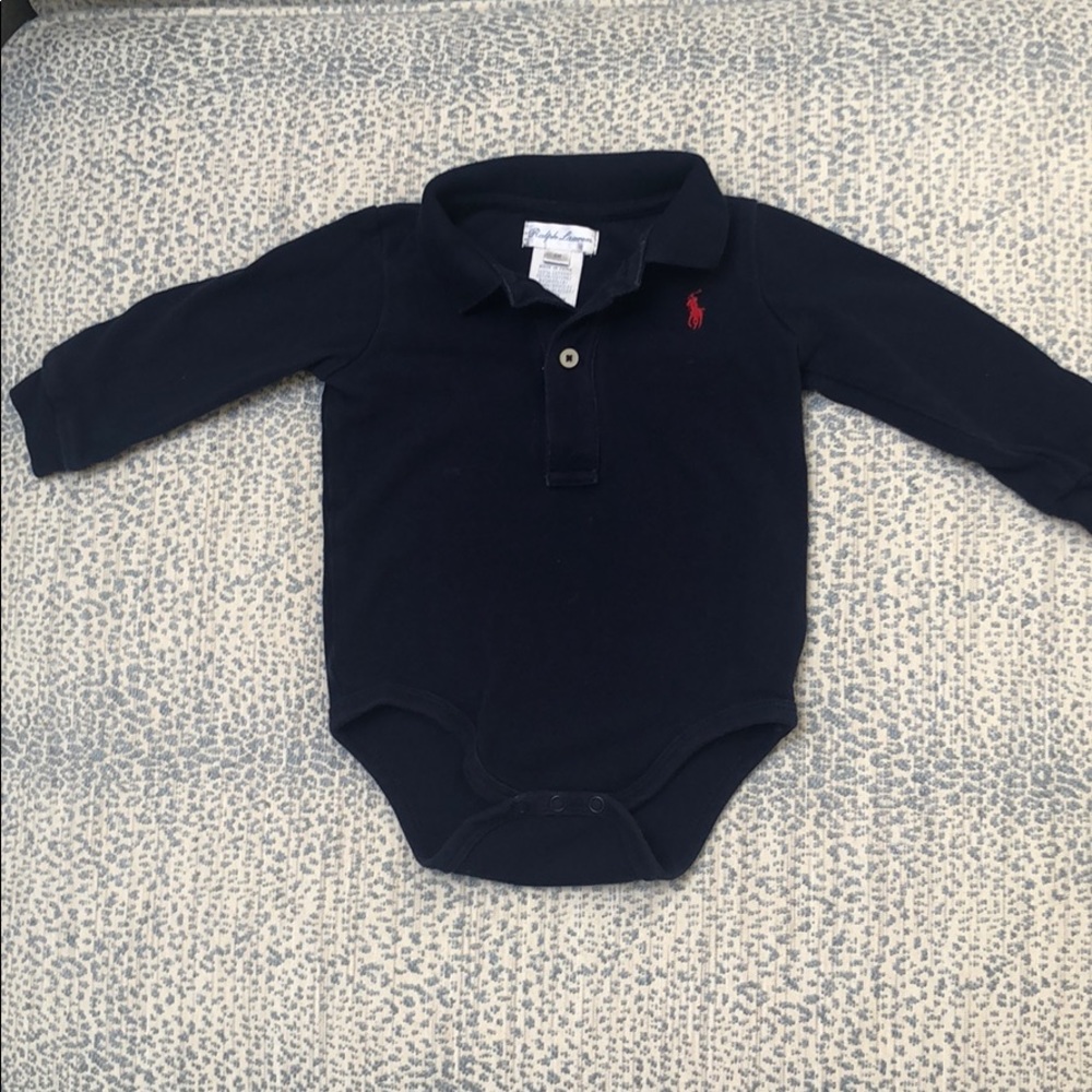 Ralph Lauren navy blue collared body suit